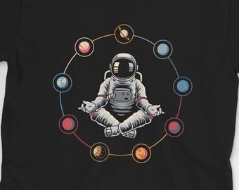 Astronaut Yoga T-Shirt | Motivational Shirt, Namaste Lotus Print, Just Breathe Zen Gift