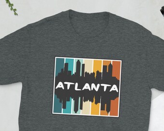 Atlanta Skyline T-Shirt | Vintage Retro Colors Perfect Gift for him or her, Birthday Gift