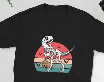 Dinosaur Halloween Trick or Treat T-Shirt | Halloween Shirt, Trick or Treat Gift for Her, Cute Fall Shirt, Halloween Witches Graphic Tee