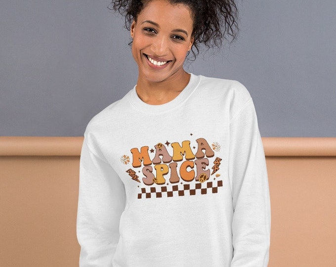 Mama Spice Fall Retro Vintage Sweatshirt | Autumn Crewneck Sweatshirt, Thanksgiving or Fall Gift