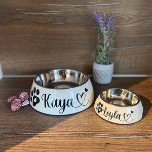 Drinking bowl/food bowl dog/cat, personalized in cream different sizes