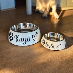 Drinking bowl/food bowl dog/cat, personalized in cream various sizes