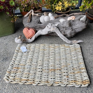 Rusty Gray Handwoven Reclaimed Crab Pot Rope Doormat