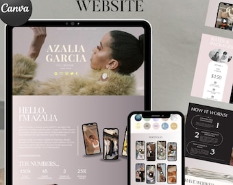 UGC Portfolio Website Template Editable Canva, Influencer Creator Media Kit, Brand Pitch Digital Download