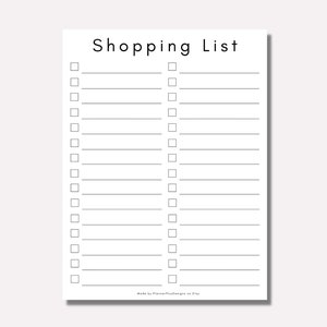 Shopping List, Printable Shopping List, Shopping to Buy Checklist ...
