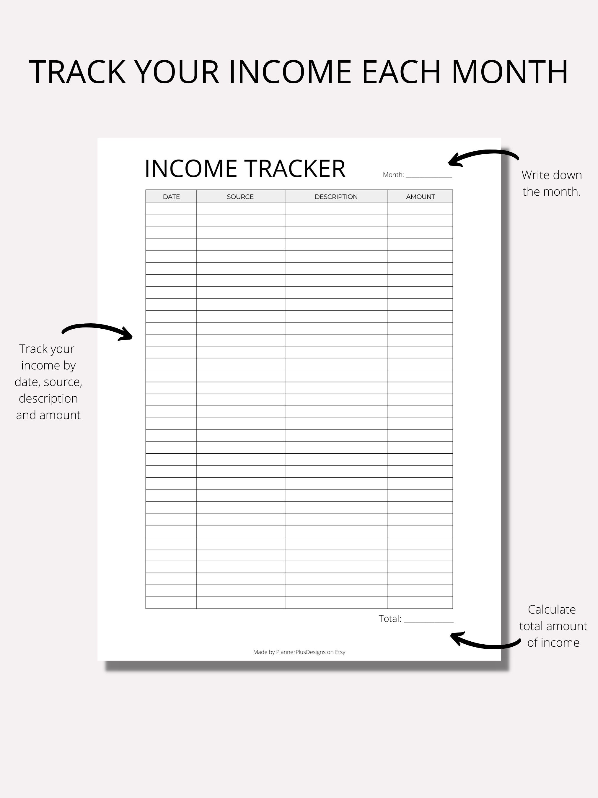 and Expense Tracker Printable Finance Tracker Set Etsy