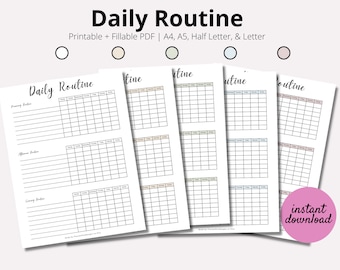 Self Care Routine, Self Care Checklist, Self-Care Planner, Wellness Daily Self Care Planner, Self Care Habit Tracker, A4, A5, Half, LETTER