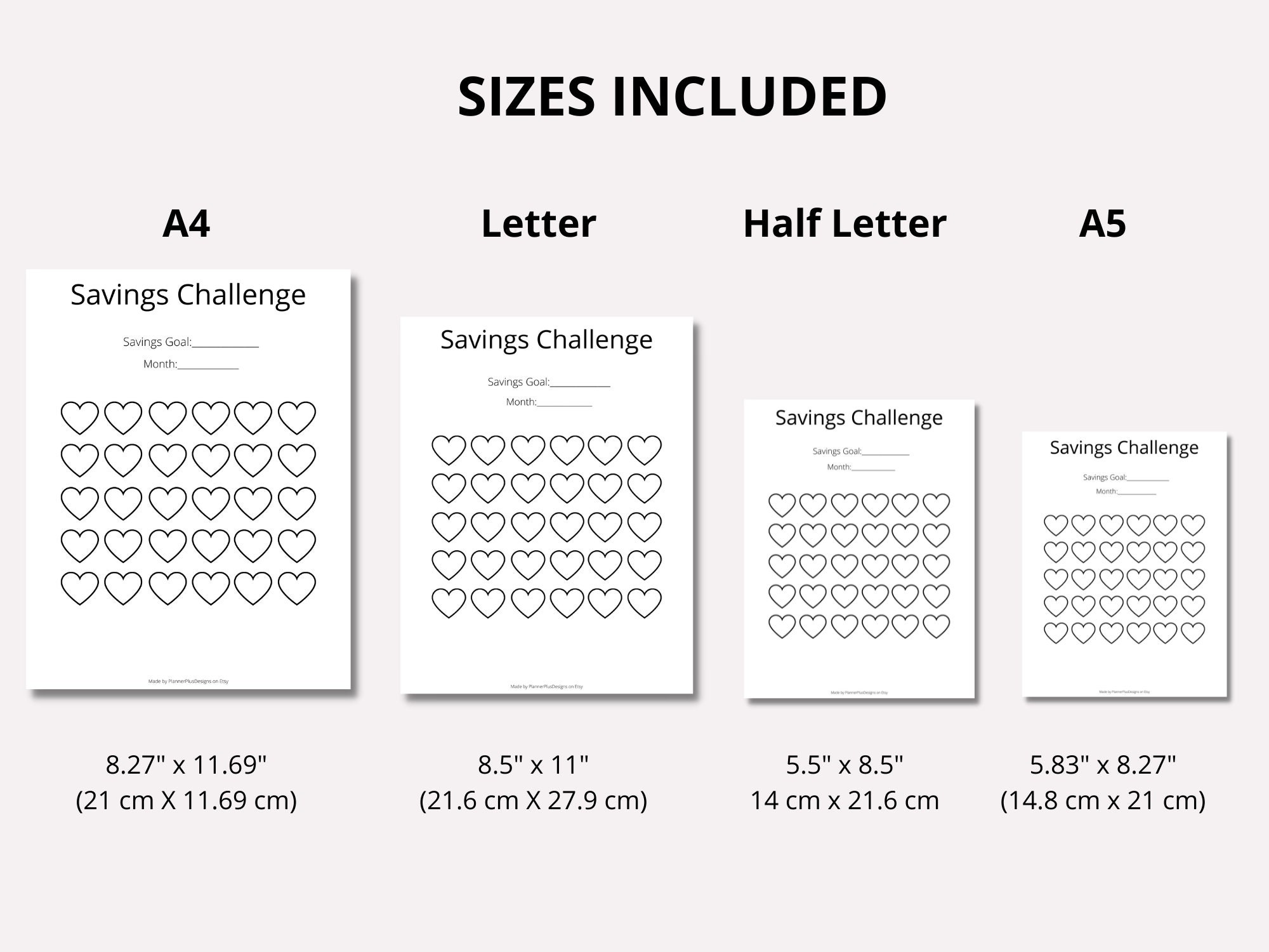 Blank Savings Challenge Printable Savings Challenge Etsy
