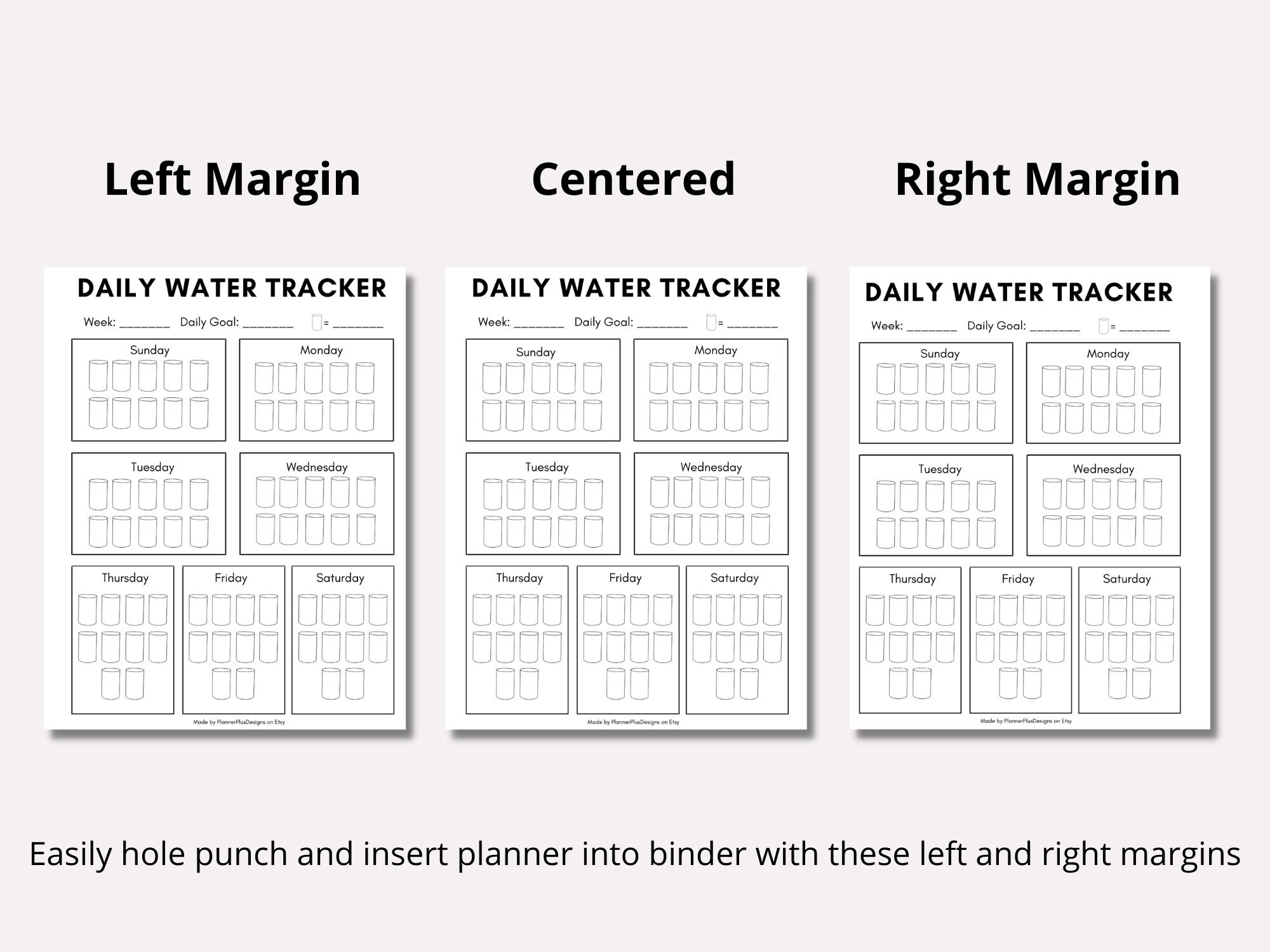 Weekly Water Intake Tracker, Water Log, Daily, Water Tracker Printable ...