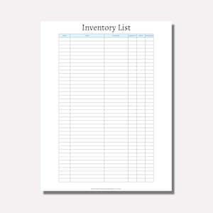 Inventory Tracker, Inventory List Printable, Business Inventory ...