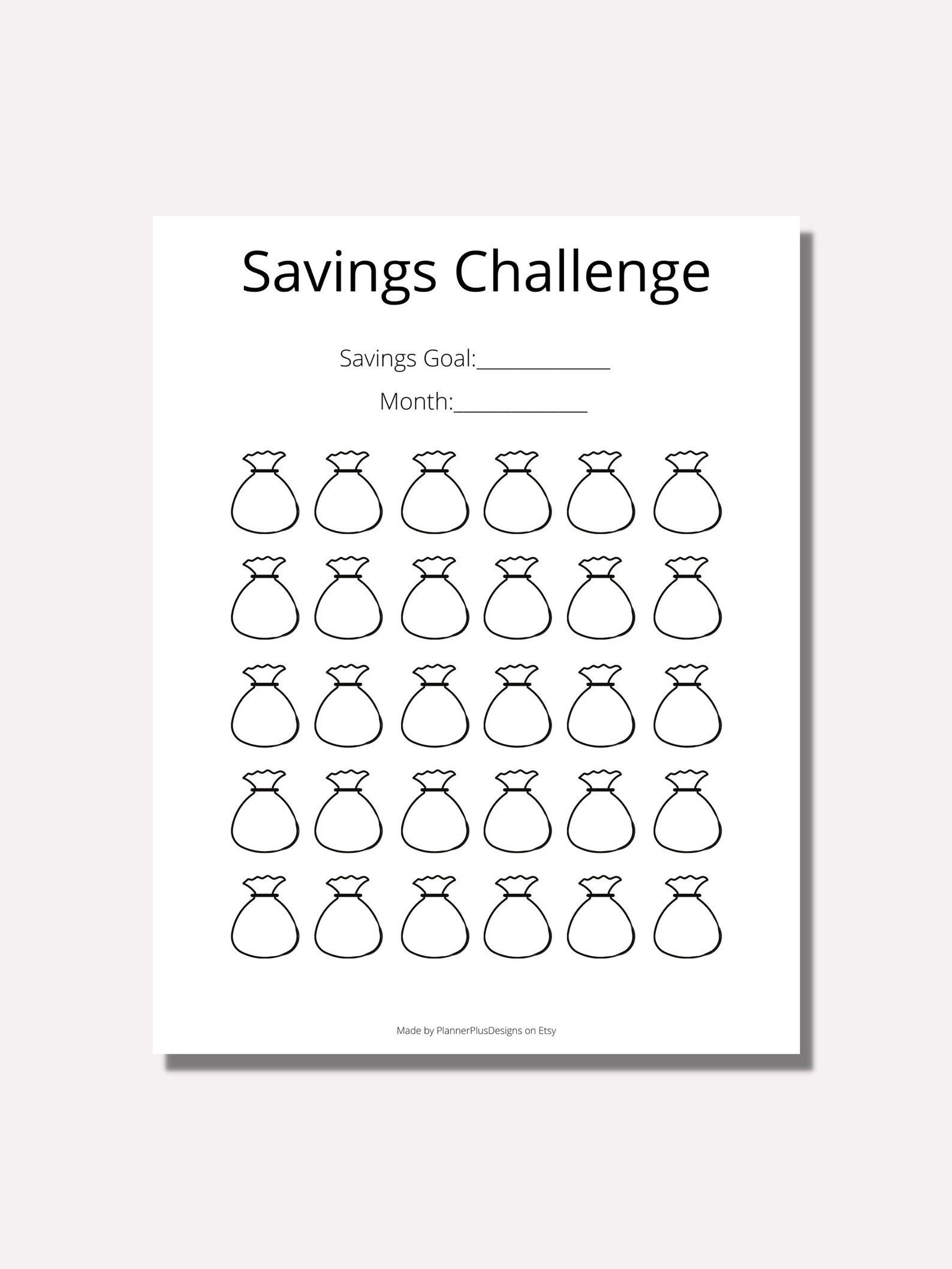 Blank Savings Challenge Printable, Savings Challenge Printable, Money Savings, Savings Fund