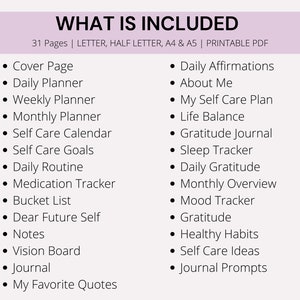 Self Care Journal Printable Wellness Journal Log Self Care - Etsy