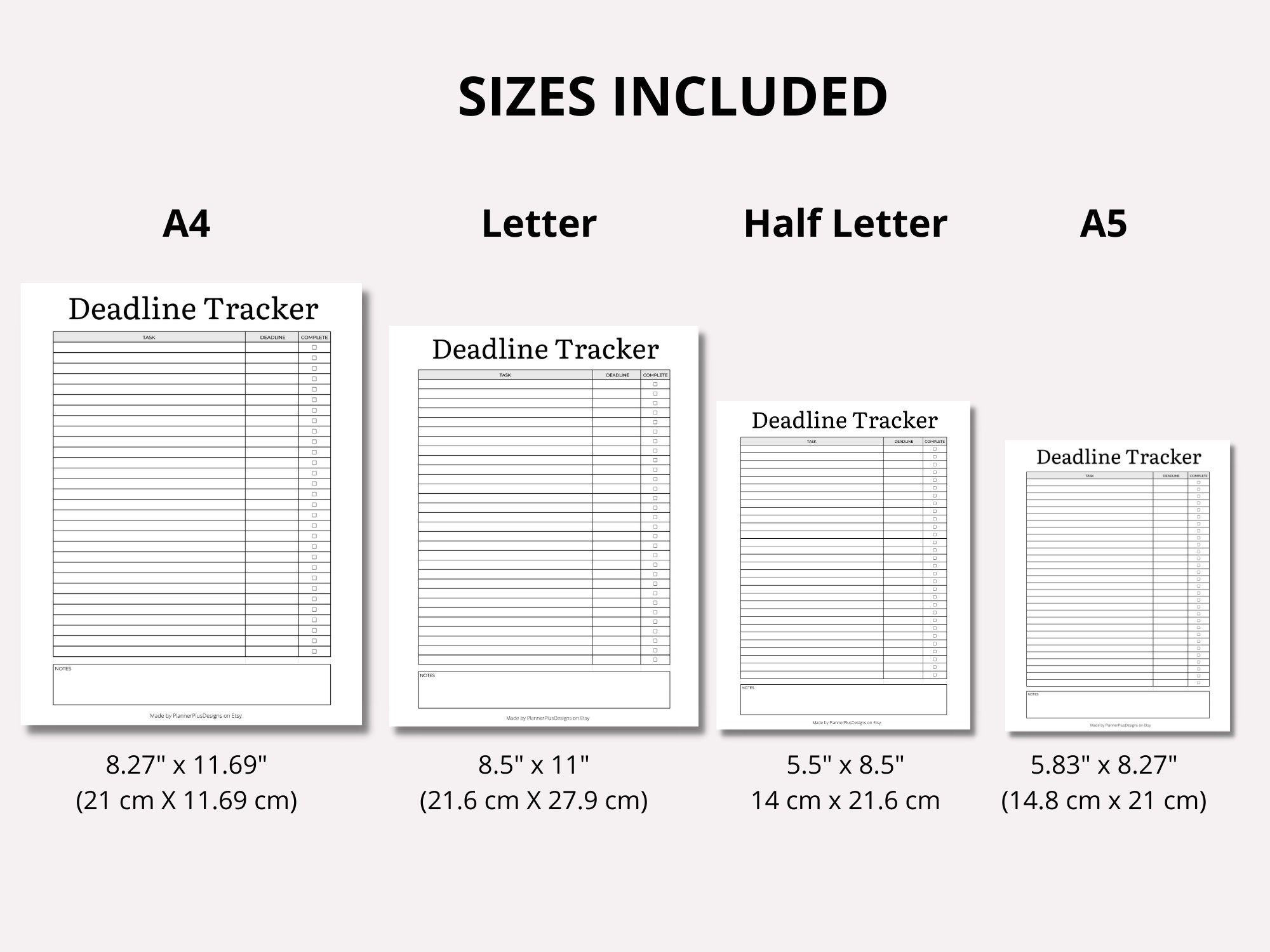 Deadline Tracker Printable, Task Deadline Planner, School Deadline ...