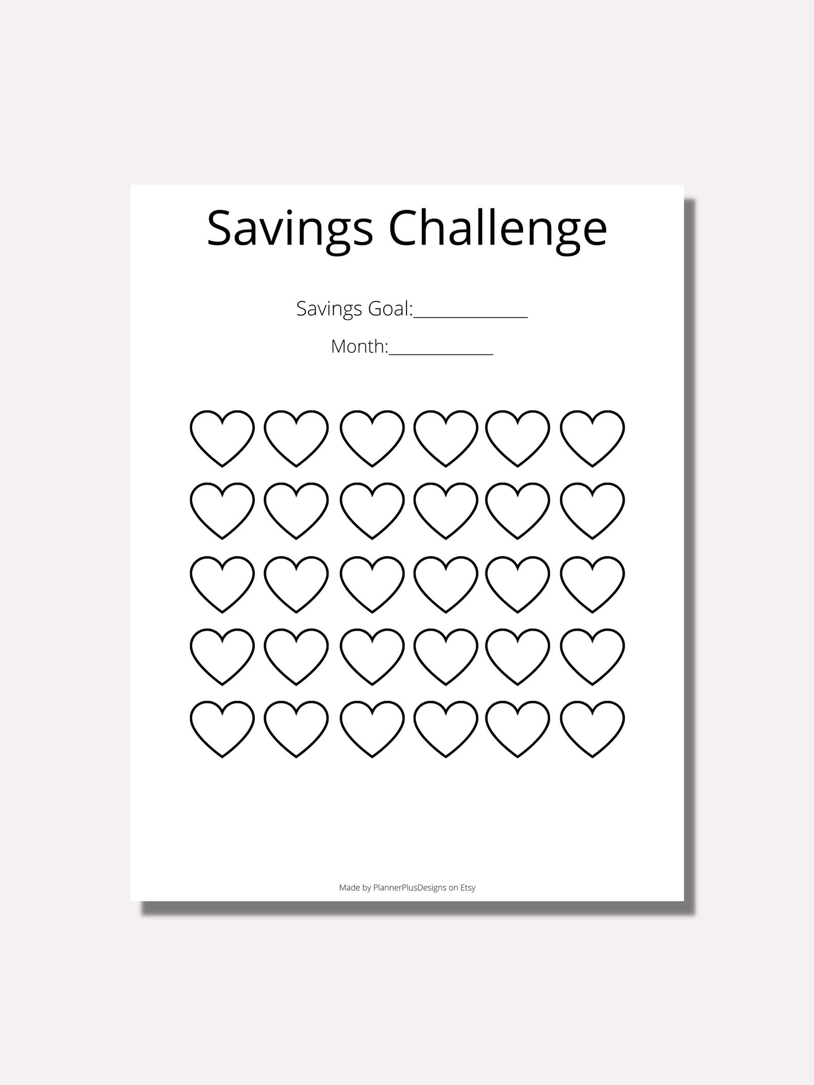 Blank Savings Challenge Printable Savings Challenge Printable Money