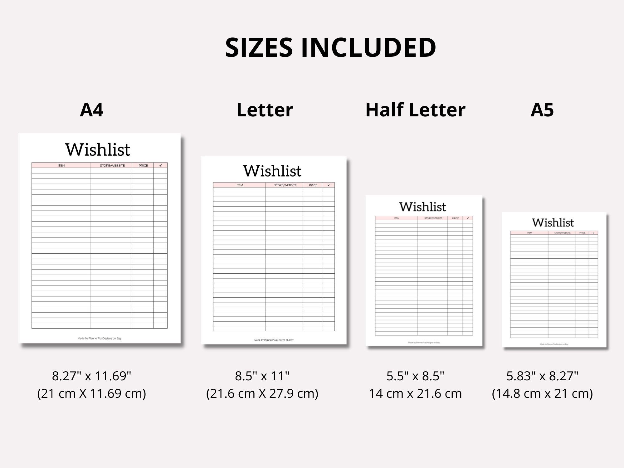 Wishlist Printable, Wishlist Printable Tracker Template, Shopping