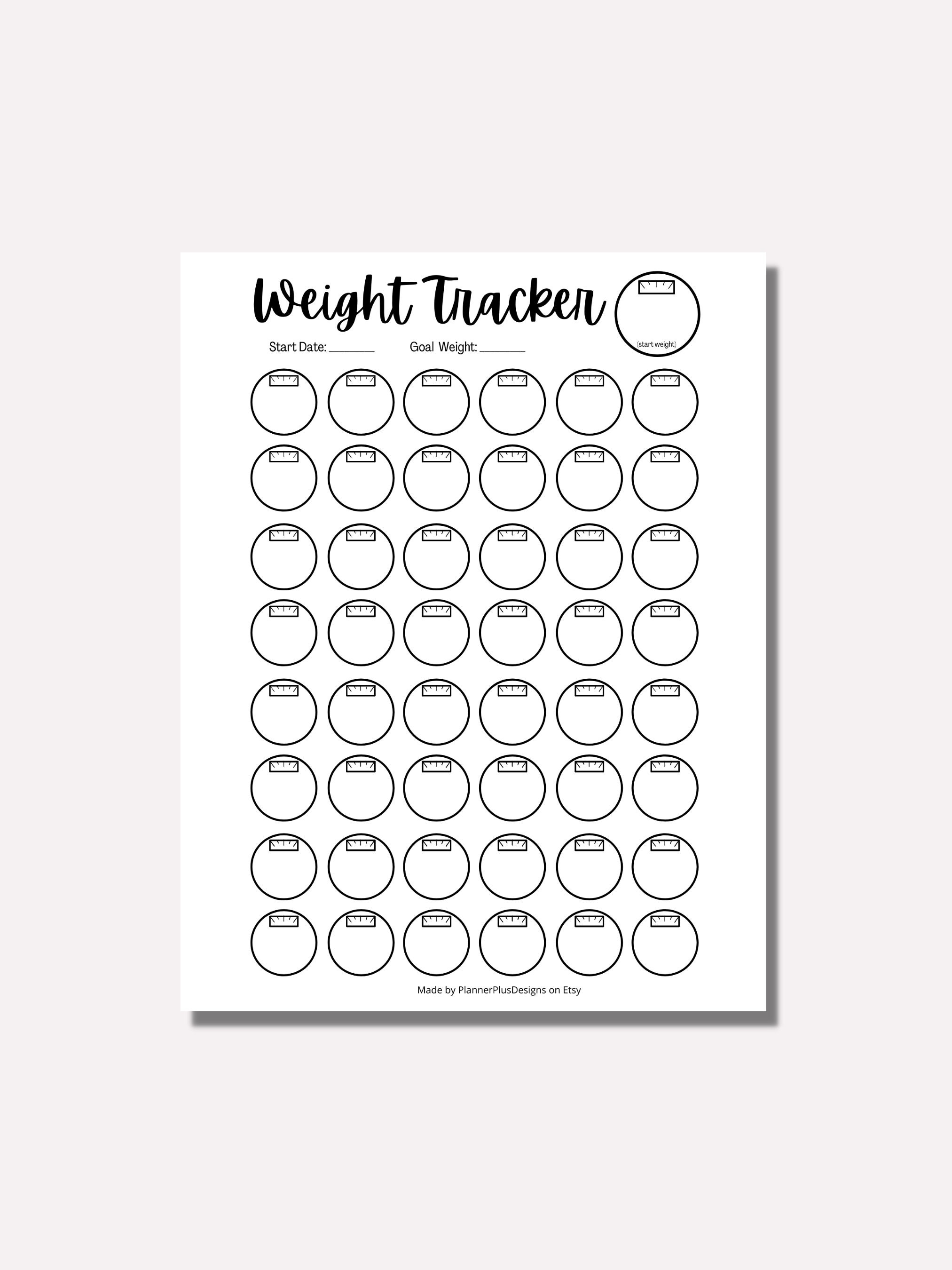 Weight Loss Tracker Journal Printable, Weight Loss Chart, Weight Loss