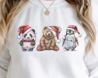 Christmas Animal sweatshirt,  Christmas Cute Sweatshirt, Animal Christmas Sweatshirt,  Cute Animal Christmas,  Cute Christmas shirt,