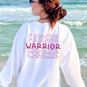 Cancer Warrior sweatshirt breast cancer awareness crewneck pink ribbon sweatshirt survivor sweatshirt survivor crewneck