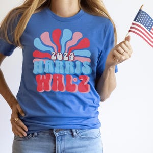 Harris Walz 2024 Tshirt, Kamala harris 2024, Harris Walz Shirt, Tim Walz t-Shirt, Democrat Shirt, Vote Blue, Liberal Feminist Shirt, retro