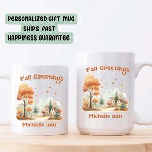 fall mug, fall Greetings coffee mug,  coffee mugs for fall season, funny autumn coffee mug, cute fall 15 oz mug, big coffee mug, Pumpkin mug