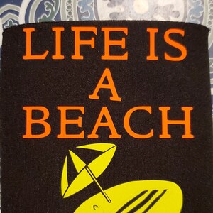 Koozie, Drink Holder, 12oz. Can, Vinyl, Coconut, Beach