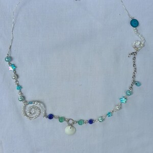 Beaded Seashell Pendant Necklace: Summer Beach Jewelry