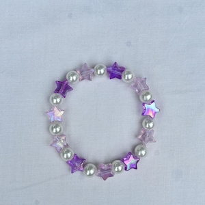 Pearl star beaded bracelet | Beaded Charm Bracelet, blue charm, blue bracelet, cute bracelet, handcrafted charm jewelry