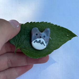 Cute forest spirit enamel pin, whimsical creature pin, ghibli inspired, Japanese inspired, nature lover gift, gachapon