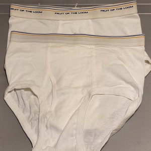 Vintage Stafford 3 Pack White Cotton Full Cut Briefs Size L 36-38