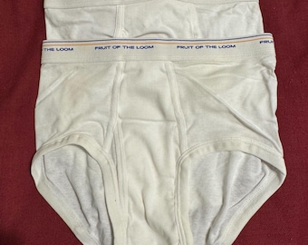 Vintage 90s Gold and Blue bands Fruit of the Loom briefs.