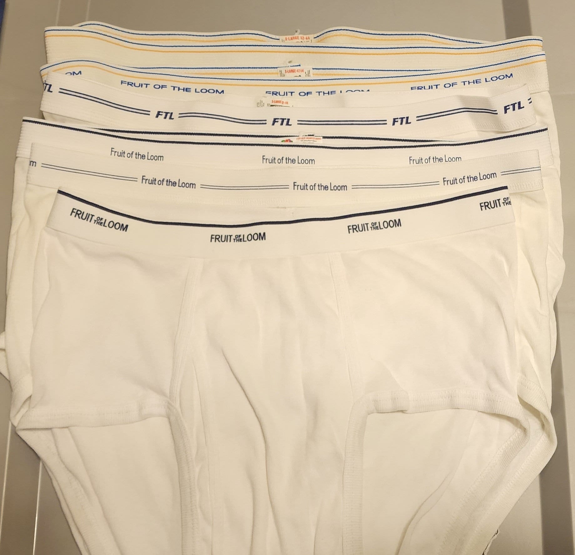 7 FTL Fruit Loom Men's White Briefs 2013 L 36-38 20223 