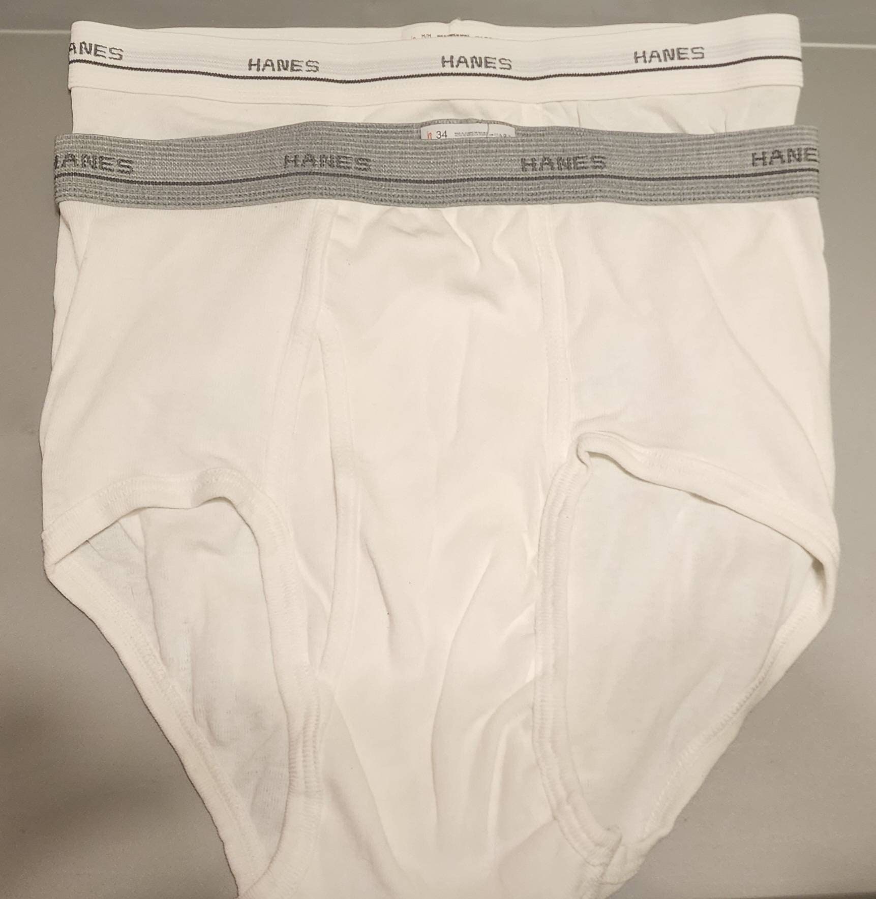 Vintage Lot Of 2 Hanes Mens”Tidy Whities” Briefs~Size XL ~New No Tags