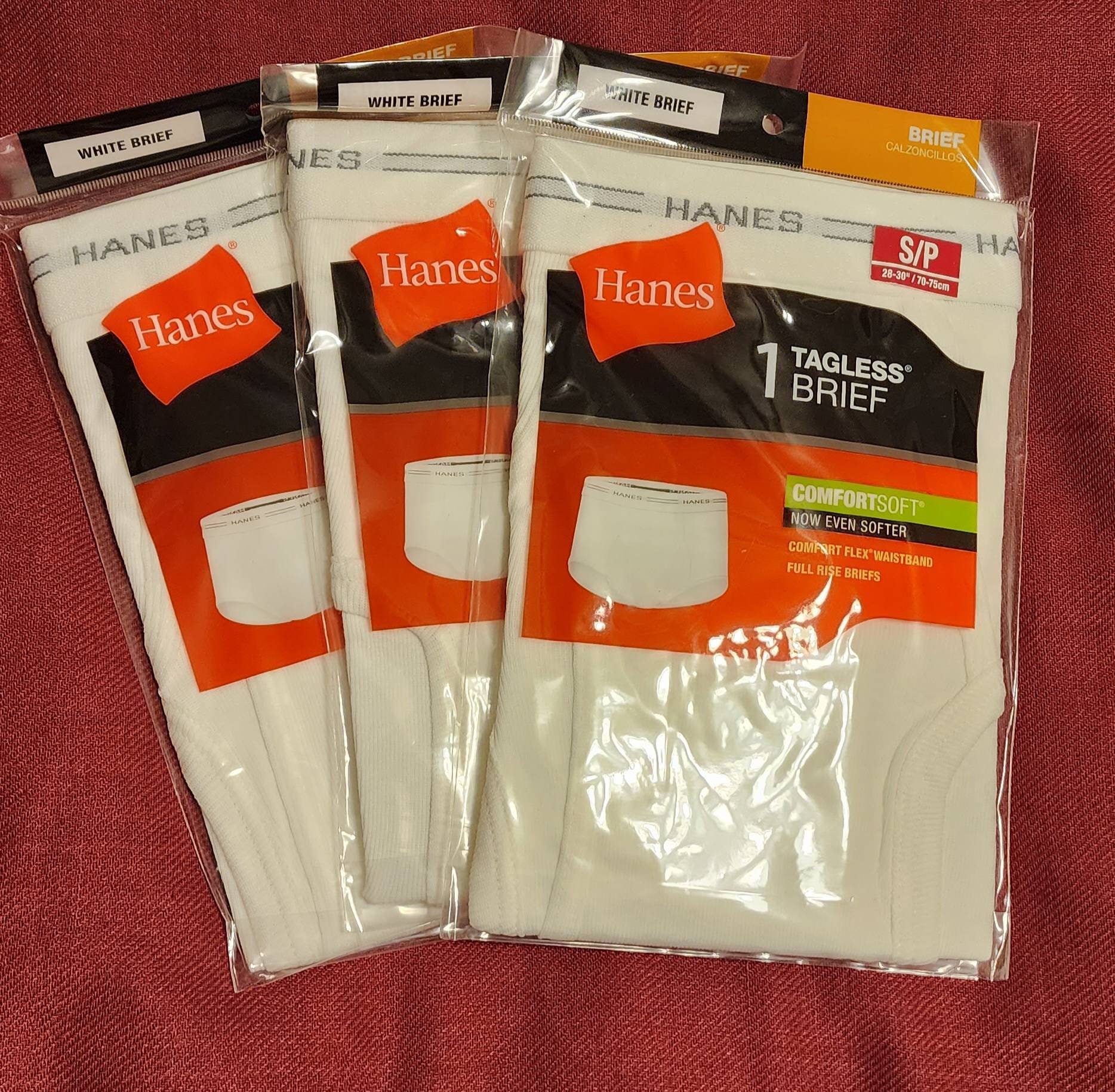 Vintage Hanes Briefs Cotton Underwear Tighty Whities Mens Size 44 Lot Of 4  -  Portugal