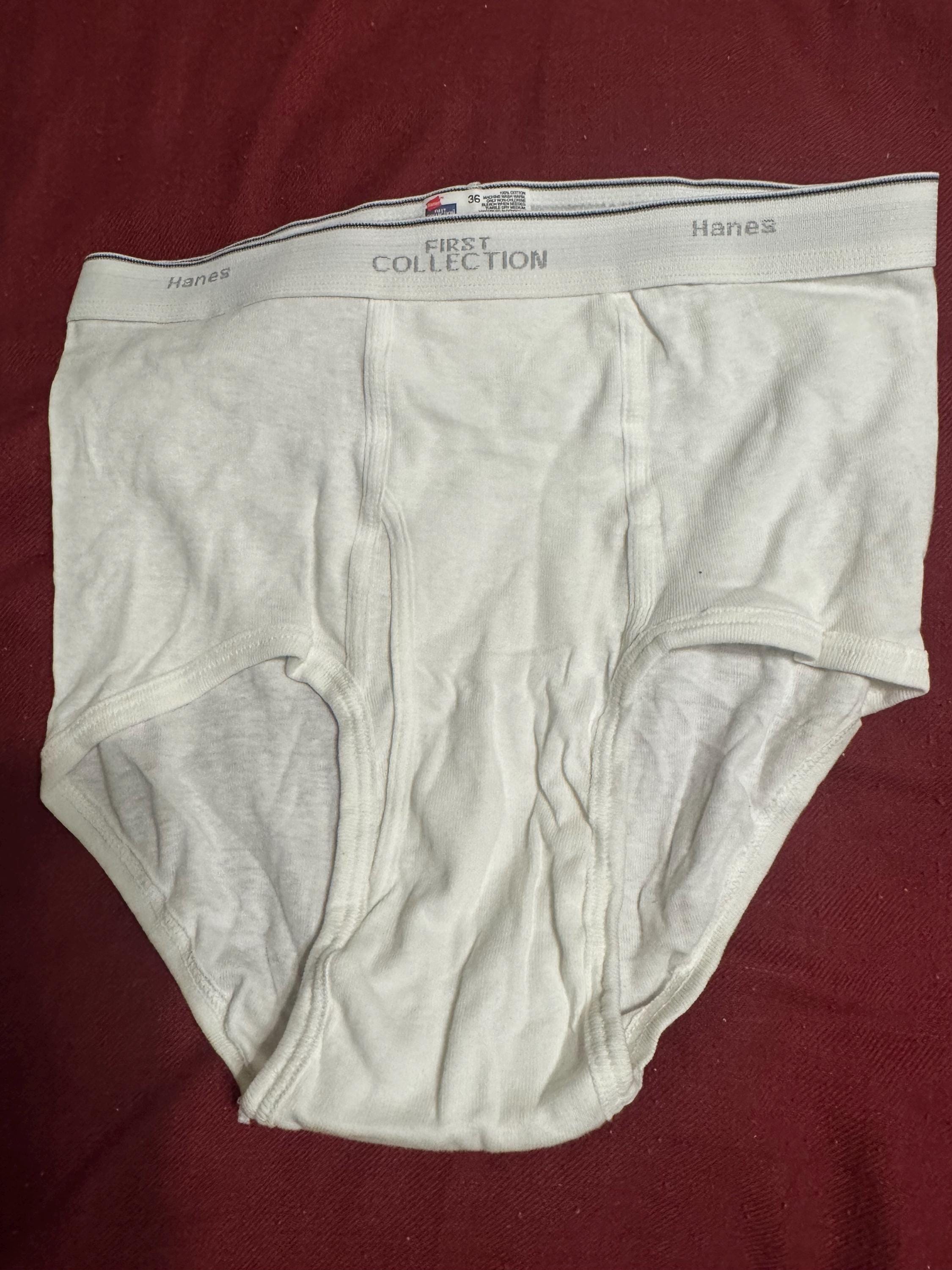3 Paia Slip Uomo Hanes Cotone, Taglia 36, Bianco, Vintage 2000, Nuovo Con Etichette