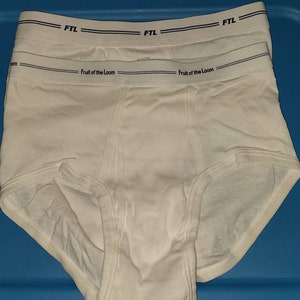 Vintage Hanes Briefs Cotton Underwear Tighty Whities Mens Size 36
