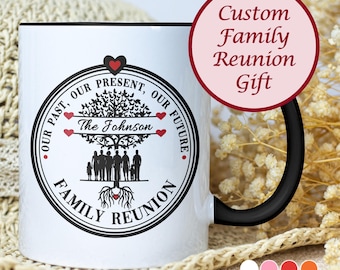 Family Reunion Mug, Personalized Family Reunion Favor Gift, Tree of Life Family Reunion Souvenirs, Past Present Future
