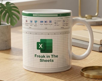 Excel-Tabellen-Tasse, Witzbold in der Tabelle, Humorvolle Tasse für Buchhalter und Büroangestellte