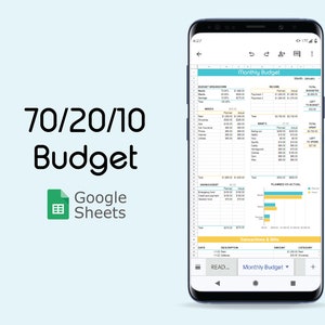 70/20/10 Budget Spreadsheet | Financial Planner | Digital Template