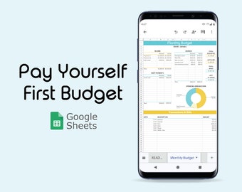 Pay Yourself First Budget Spreadsheet | Minimalist Worksheet | Savings Guide