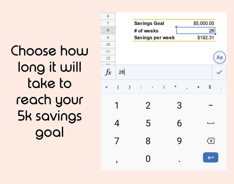5k savings challenge digital money worksheet etsy uk