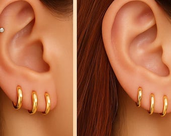 20MM Sterling Silver Huggie Hoop Earrings – Hypoallergenic, Sleeper Style, 925 Silver