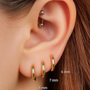 Simple Everyday Hoop Earrings, Silver Tiny Hoop Earring, Small Hoop Earring, Cartilage Earring, Helix Hoop, Conch Hoop, Second Hole Hoop