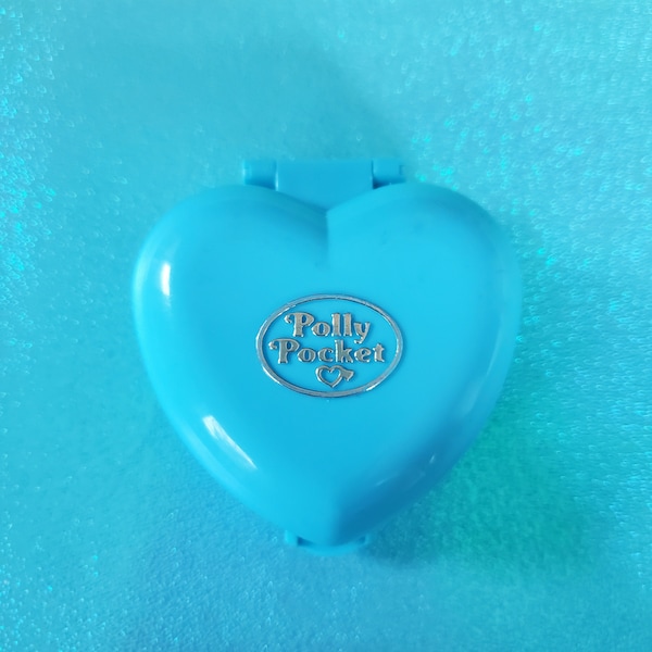 Vintage Polly Pocket Pretty Pandas, 1993 Bluebird, Blue Heart Compact, No figures