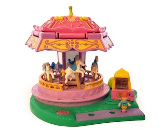 Vintage Polly Pocket Spin Pretty Carousel, 1996 Bluebird Fun Fair
