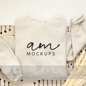 Bella & Canvas 3945 Heather Dust Sponge Fleece Unisex Sweatshirt Mockup Flat Lay, Spring Boho Mockup. Bella Canvas 3945 Sleeve print mockup