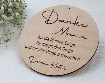 Danke Mama - Personalisiertes Holzschild - Geschenk Muttertag - Beste Mama - Danke für alles, Mama