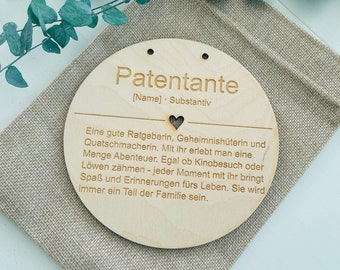 Personalisiertes Geschenk für die Patentante - mit Wunschname