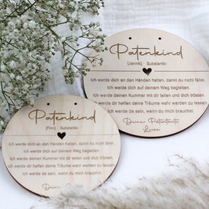 Personalisiertes Holzschild für das Patenkind - Geschenk Taufe - Geschenk Patenkind - Patentante