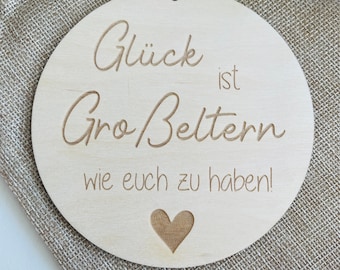 Holzschild "Glück ist Großeltern wie euch zu haben" - Geschenk Oma/Opa- Glück ist ... - Beste Oma/Bester Opa