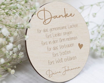 Abschiedsgeschenk Kindergarten - Geschenk ErzieherIn, LehrerIn - Personalisiertes Holzplättchen als Dankeschön